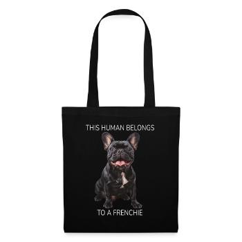 Cet humain appartient à un propriétaire de chien Frenchie Dog - Sac en tissu - noir - Devant