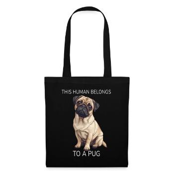 This Human Belongs To A Pug Pug Dog Dog Owner - Tote Bag - black - Front