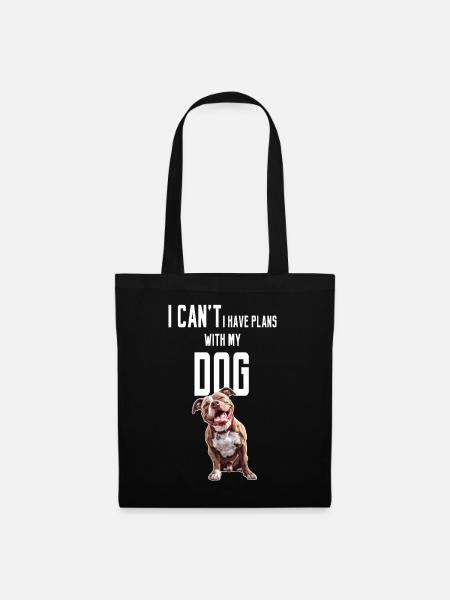 Je ne peux pas avoir de projets avec mon chien American Pitbull - Sac en tissu - noir