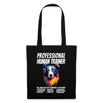 Dresseur humain professionnel Border Collie Dog - Sac en tissu - noir - Devant