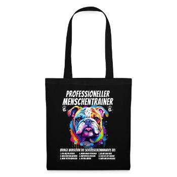 Dresseur humain professionnel Bouledogue Chien - Sac en tissu - noir - Devant