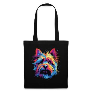 Watercolor Colorful Australian Silky Terrier - Tote Bag - black - Front