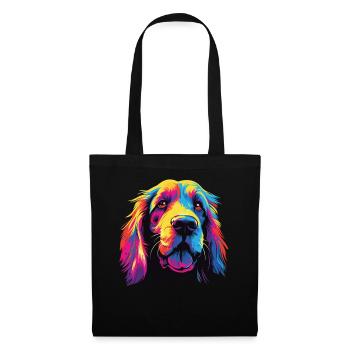 Wasserfarben Farbenfroher Petit Basset Griffon - Stoffbeutel - Schwarz - Vorne