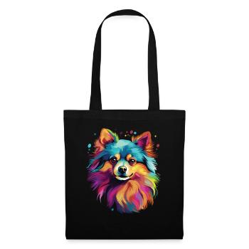 Poméranie colorée aquarelle - Sac en tissu - noir - Devant