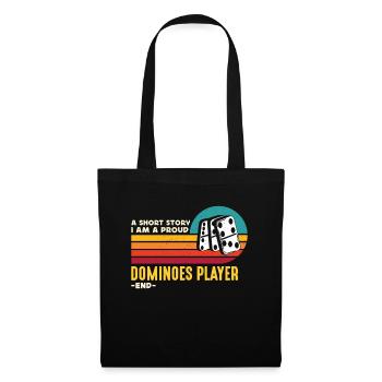 Joueur de dominos Une histoire courte Je suis un amateur de dominos - Sac en tissu - noir - Devant