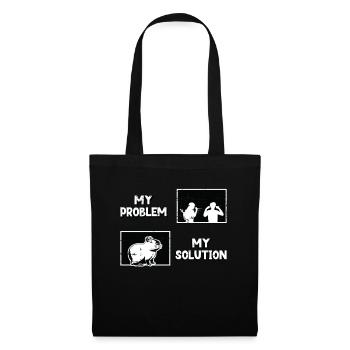 Capybara Amoureux Mon Problème Mon Pictogramme Papa Maman - Sac en tissu - noir - Devant
