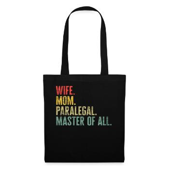Chemise de loi, femme maman parajuriste maître de tous les tee, - Sac en tissu - noir - Devant