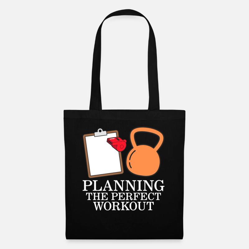Gym Shirt, Planung des perfekten Workouts Klemmbrett - Stoffbeutel - Schwarz