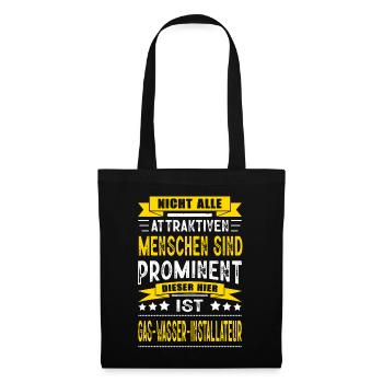 Gas-Wasser-Installateur Klempner Geselle Meister - Stoffbeutel - Schwarz - Vorne