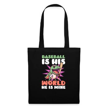 Baseball Mom Is His World He Is Mine - Tote Bag - black - Front
