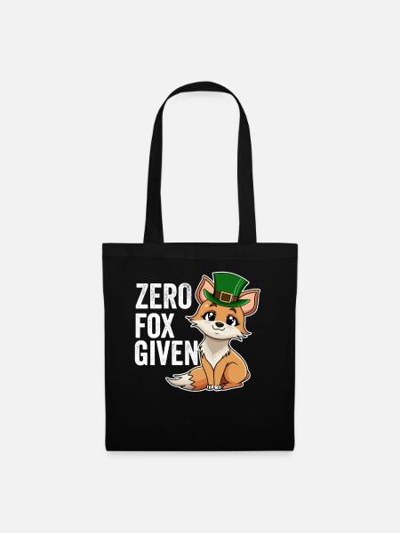Null Fuchs Gegebenes Wortspiel Niedlicher Kawaii Irischer Fuchs - Stoffbeutel - Schwarz