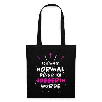 Joggerin Spruch Laufen Joggen Joggerin Geschenk - Stoffbeutel - Schwarz - Vorne