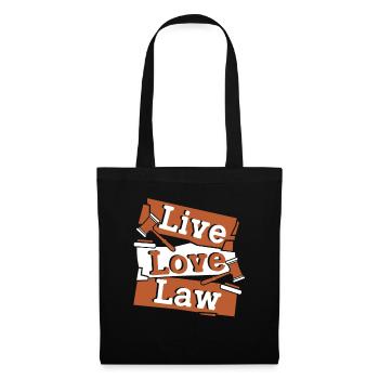 Live Love Law Jurastudium Jurastudenten - Stoffbeutel - Schwarz - Vorne