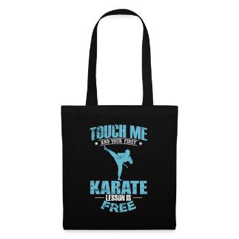 Touchez-moi et votre 1ère leçon de karaté est gratuite - Sac en tissu - noir - Devant