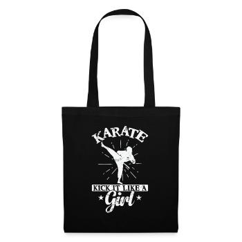 Karaté Kick it like a Girl - Sac en tissu - noir - Devant