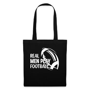 Real men play Football - American Football Player - Stoffbeutel - Schwarz - Vorne