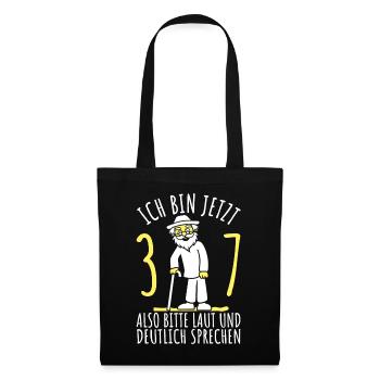 37. Geburtstag 37er 37ter Ich bin jetzt 37 Jahre - Stoffbeutel - Schwarz - Vorne