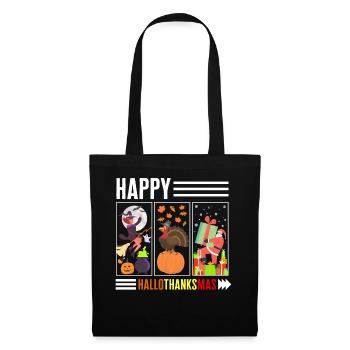 Chemise de vacances, joyeux Hallothanksmas Tee, cadeau pour - Sac en tissu - noir - Devant