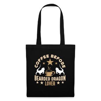 Bearded Dragon Coffee Herpetologist Coffee Lover - Tote Bag - black - Front