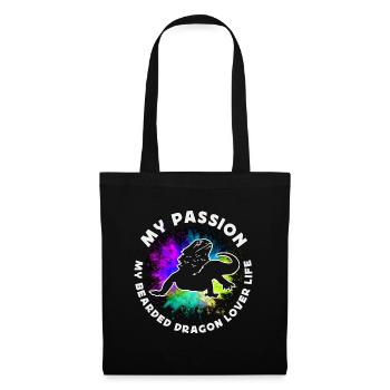 Amoureux du dragon barbu Ma passion Mon reptile barbu - Sac en tissu - noir - Devant