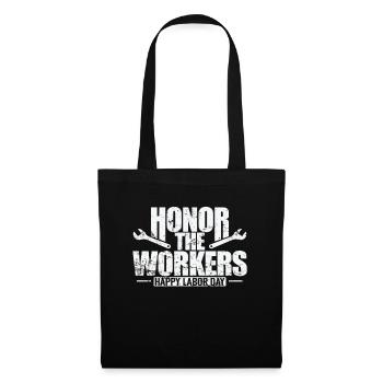 Honor the Workers Happy Labor Day - Stoffbeutel - Schwarz - Vorne