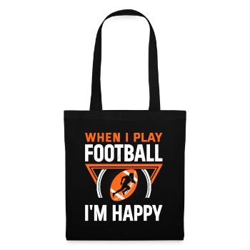 Le bonheur ne s’achète pas, mais on peut jouer au football - Sac en tissu - noir - Devant