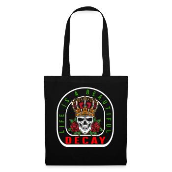 Gothic Shirt, Life Is A Beautiful Decay Skull - Tote Bag - black - Front