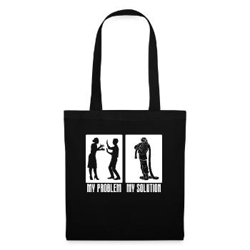 Chief Firefighter My Problem My Pictogram Dad Mom - Stoffbeutel - Schwarz - Vorne