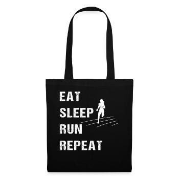 Runner's Mantra - Eat Sleep Run Repeat - Stoffbeutel - Schwarz - Vorne