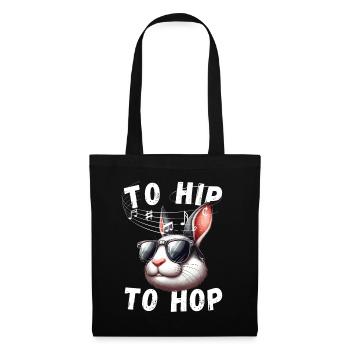 Osterhase Cool Hase Hip Hop Sonnenbrille Musik Fun - Stoffbeutel - Schwarz - Vorne