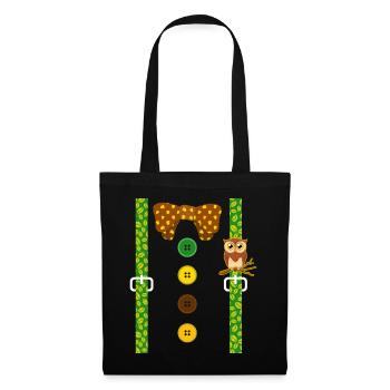 Enchanted Shirt, Suspender Forest Owl Tee, Gift - Tote Bag - black - Front