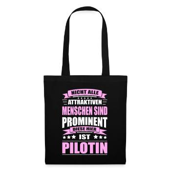 Nicht Alle Menschen Sind Prominent Pilotin - Stoffbeutel - Schwarz - Vorne