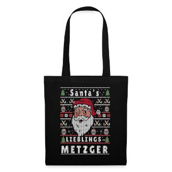 Noël moche LE BOUCHER PRÉFÉRÉ DU PÈRE NOËL - Sac en tissu - noir - Devant