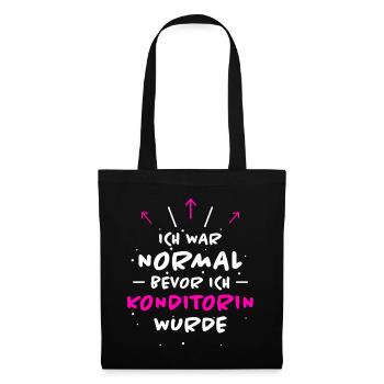 Konditorin Spruch Backen Witz Konditorin Geschenk - Stoffbeutel - Schwarz - Vorne