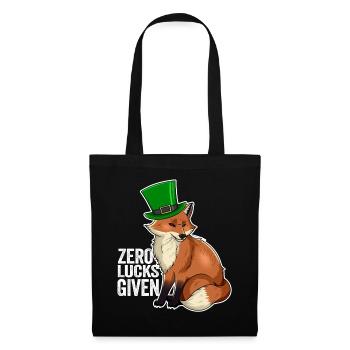 Zero Lucks Given Cute Kawaii Fox Ireland Irish Pun - Sac en tissu - noir - Devant