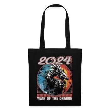 Chines Nouvel An de Dragon Graffiti Pochoir Dragon - Sac en tissu - noir - Devant