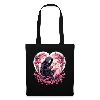 Grim Reaper Horror Valentines Kawaii Pastel Goth - Stoffbeutel - Schwarz - Vorne