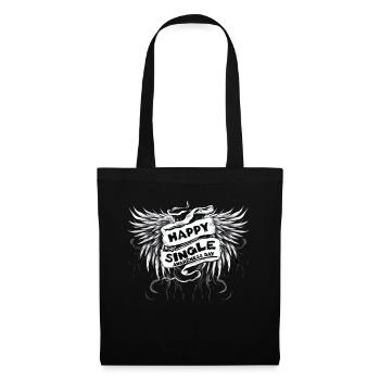 Happy Single Awareness Day Goth Wings Anti Valenti - Stoffbeutel - Schwarz - Vorne