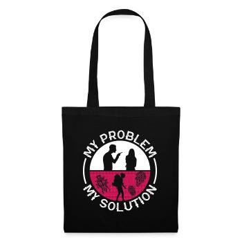 Anthropology My Problem My Solution Pictogram Mom - Stoffbeutel - Schwarz - Vorne
