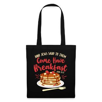 Citation biblique pour enfants amoureux des crêpes - Sac en tissu - noir - Devant