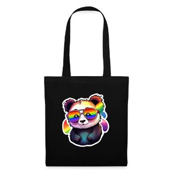LGBTQ Panda - Stoffbeutel - Schwarz - Vorne