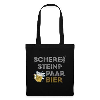 Schere, Stein, Paar, Bier - das perfekte Outfit - Stoffbeutel - Schwarz - Vorne
