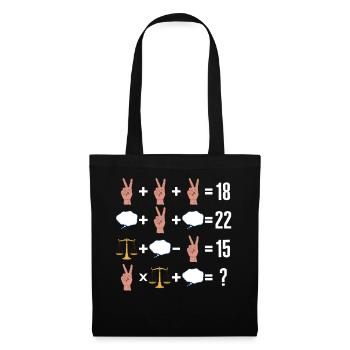 Mathe-T-Shirt, Mathe-Befehl der Operation Peace-Zeichen - Stoffbeutel - Schwarz - Vorne
