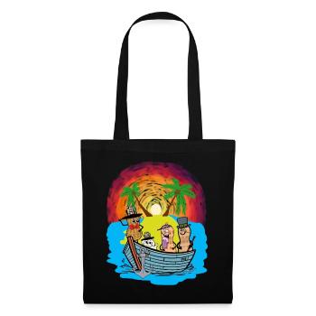 Expédition dans les mers du Sud, Voyage, Aventure, Cacahuètes, Ahoy - Sac en tissu - noir - Devant