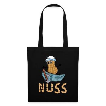 Erdnuss Seemann Deutschland Boot Nuss Matrose Ahoi - Stoffbeutel - Schwarz - Vorne