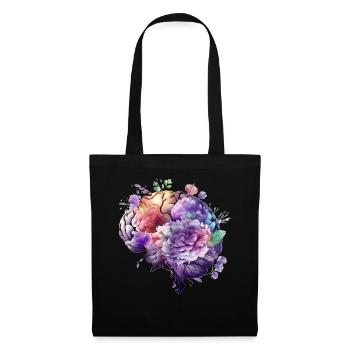Human Brain Floral Anatomy Alzheimer Memory Loss S - Stoffbeutel - Schwarz - Vorne