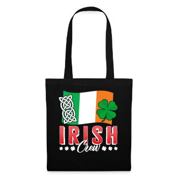 St. Patrick's Day Shirt, Irish Crew Irland Flagge - Stoffbeutel - Schwarz - Vorne