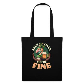 Irish Flamingo St Patricks Halt die Klappe, du bist in Ordnung - Stoffbeutel - Schwarz - Vorne