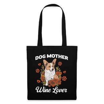 Dog mother and wine lover - Tote Bag - black - Front