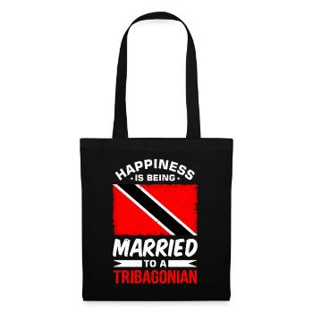 Le bonheur, c’est être marié à un tribagonien - Sac en tissu - noir - Devant